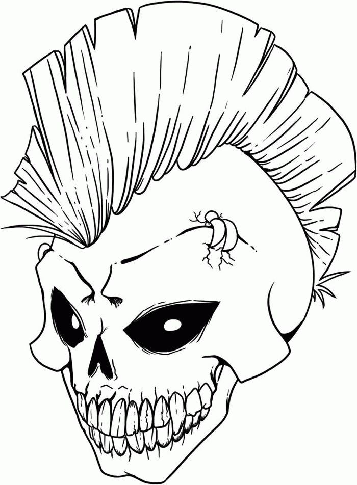 skull coloring pages for kids