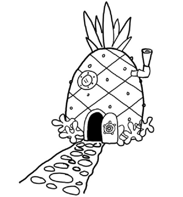 spongebob house coloring pages