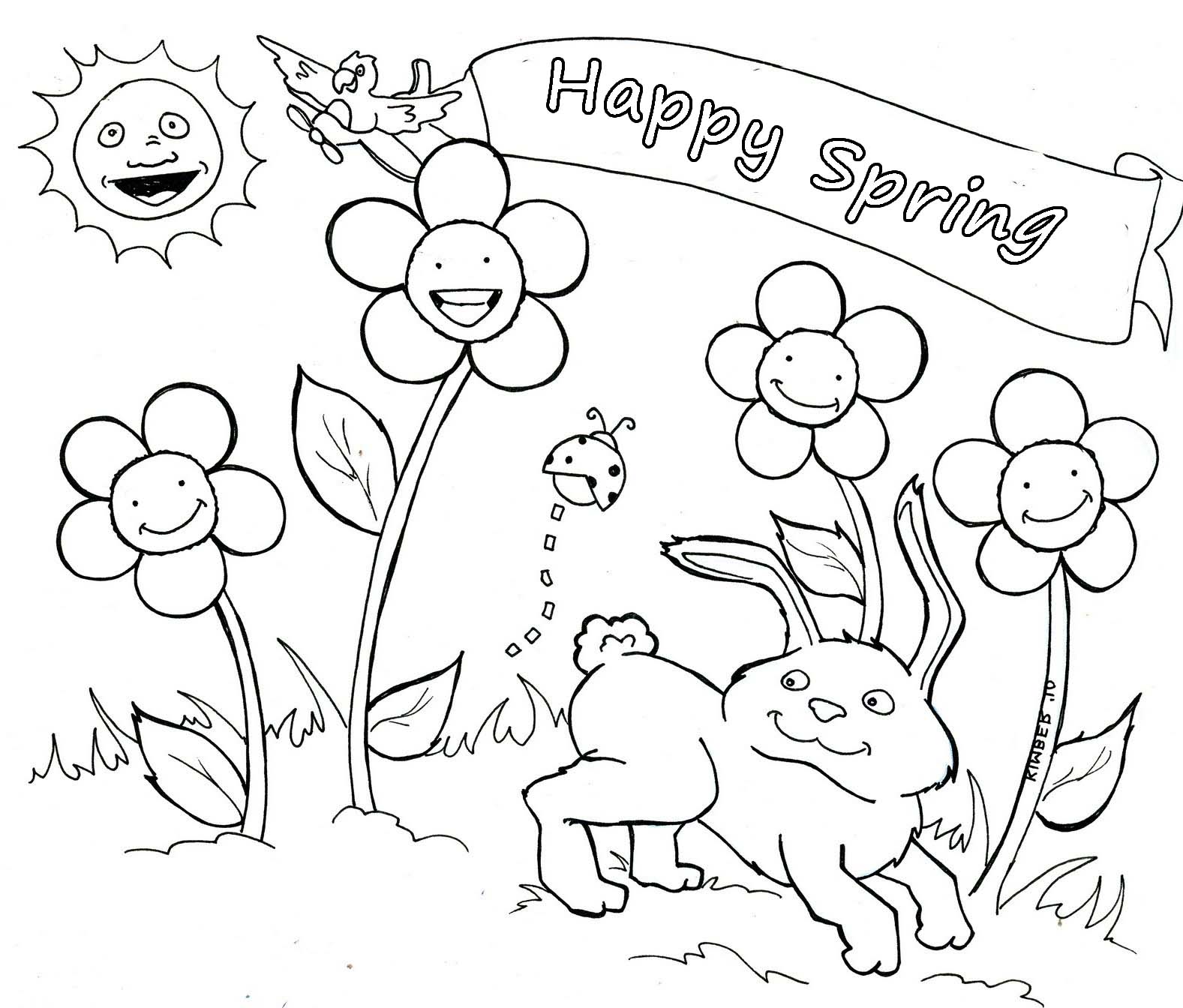 spring coloring pages to print