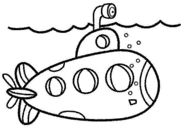 submarine army cartoon coloring sheet