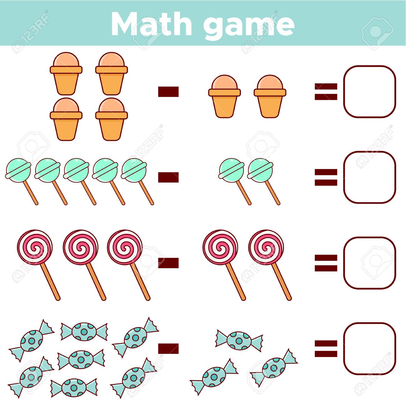 subtraction worksheet for children count