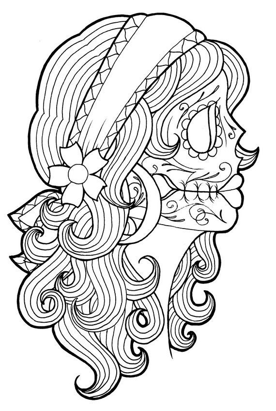 sugar skull coloring pages pdf free download 1