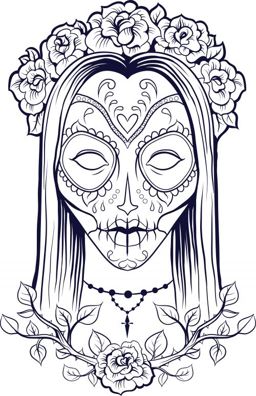 sugar skull coloring pages printable