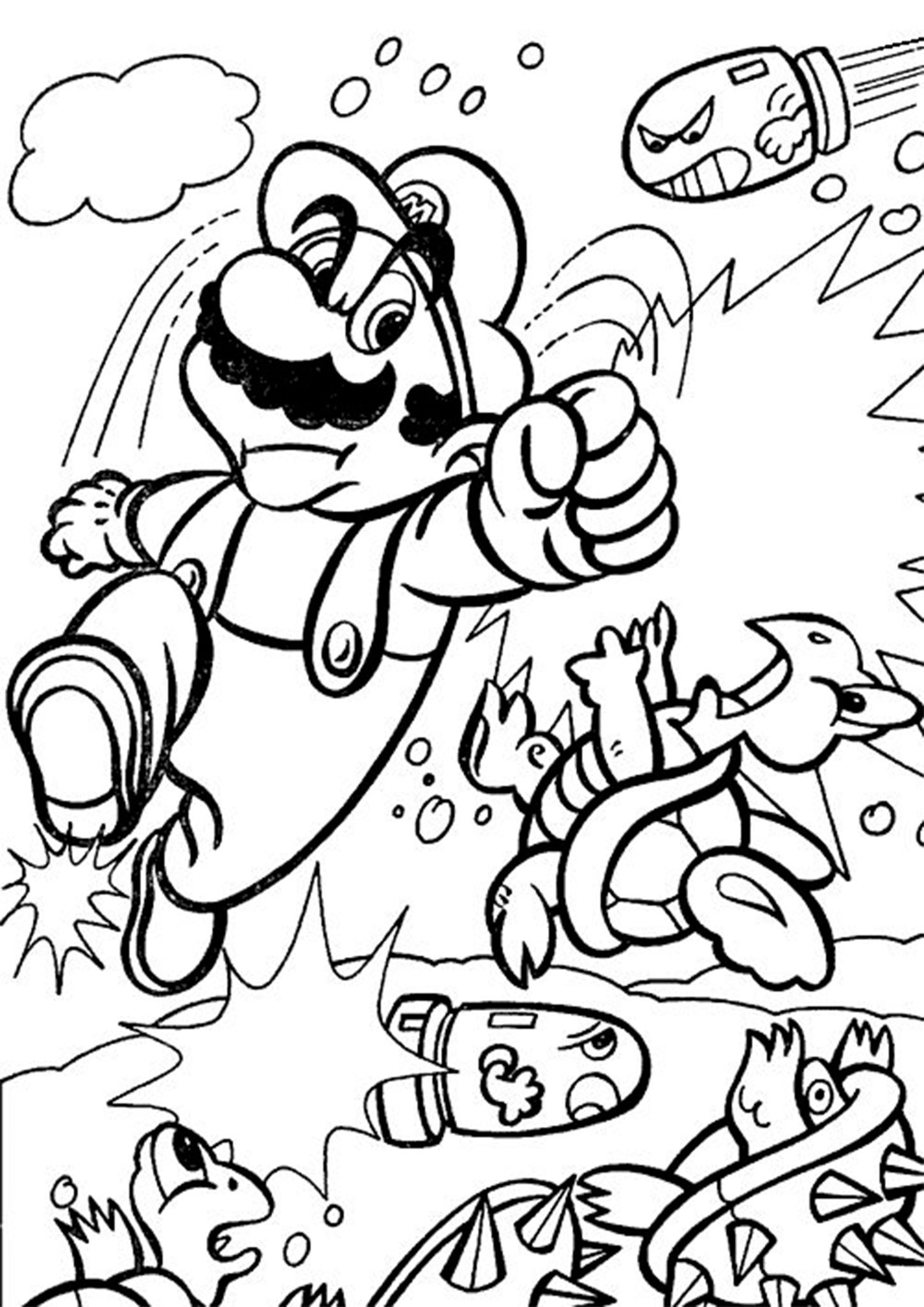 coloring pages super mario