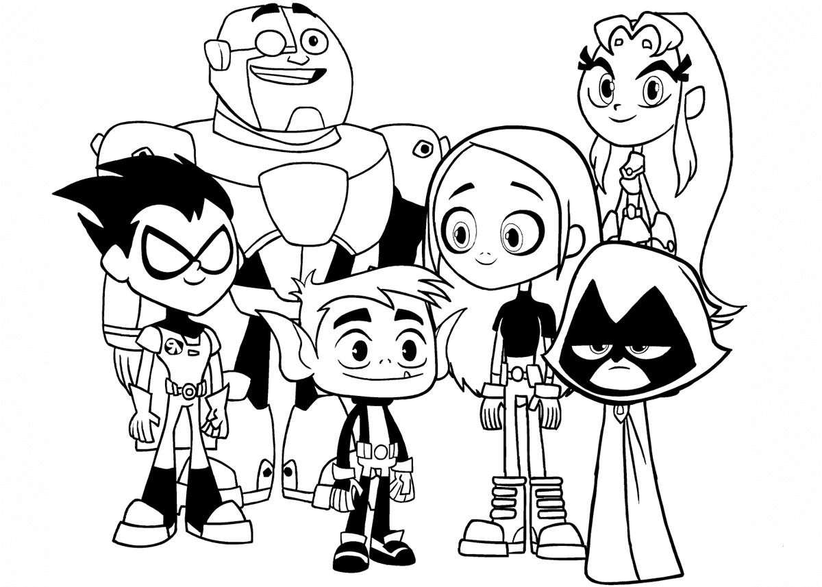 teen titans coloring pages