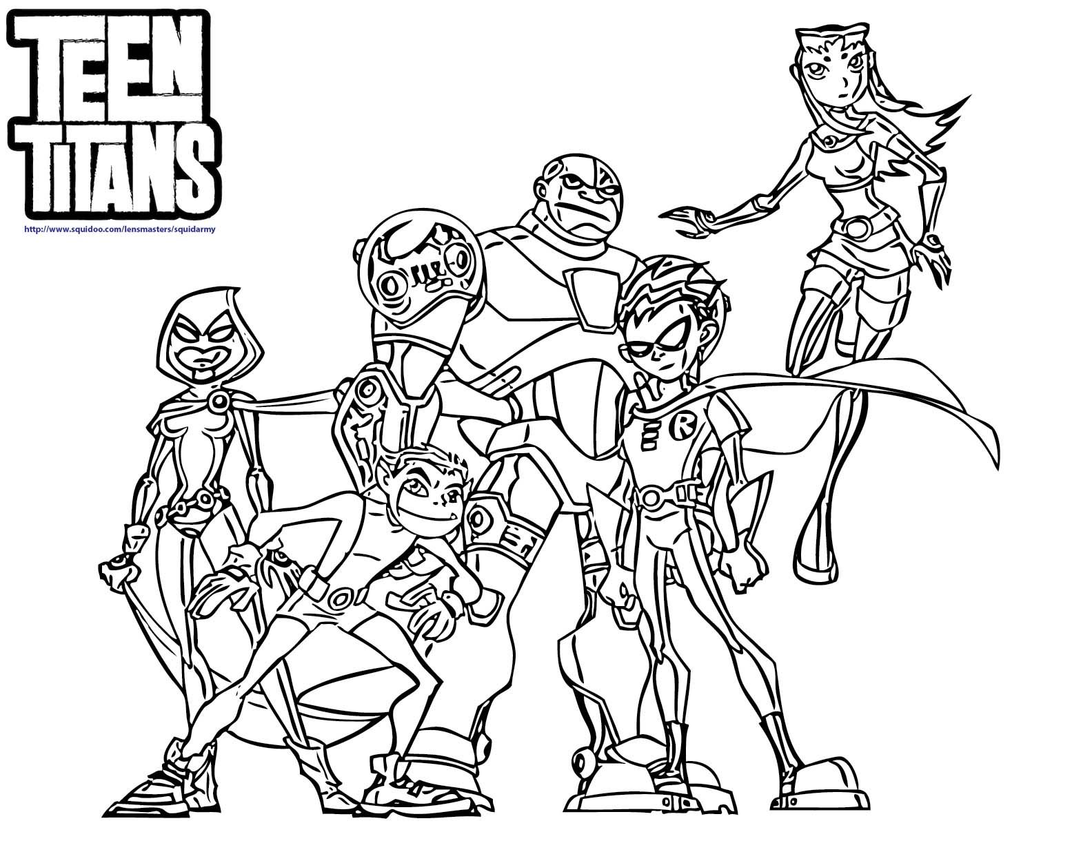 teen titans go coloring pages