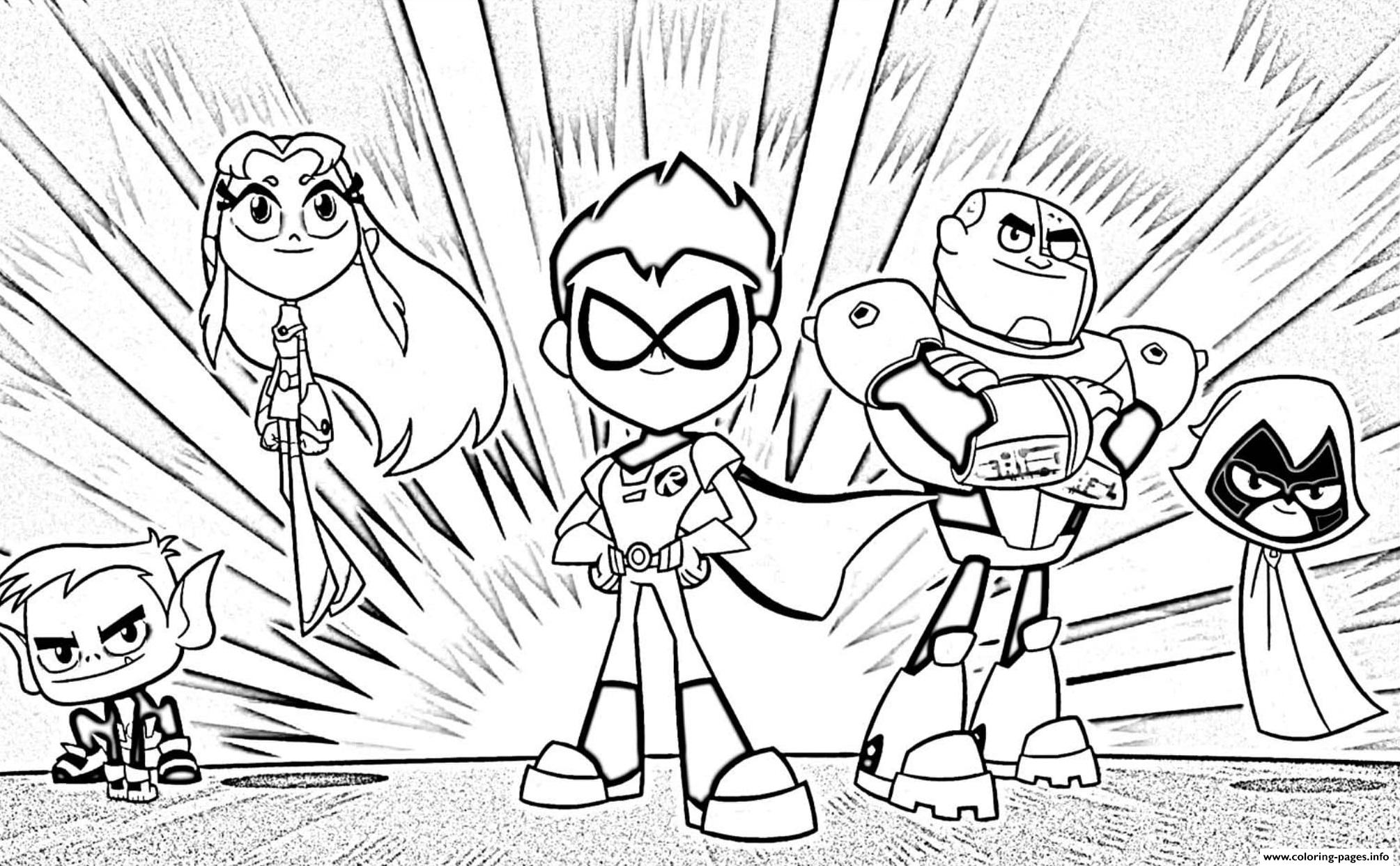 coloring pages for kids teen titans