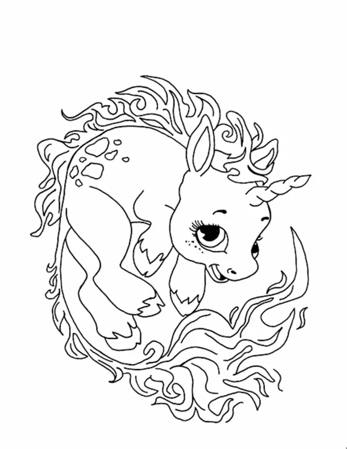 detailed unicorn coloring pages