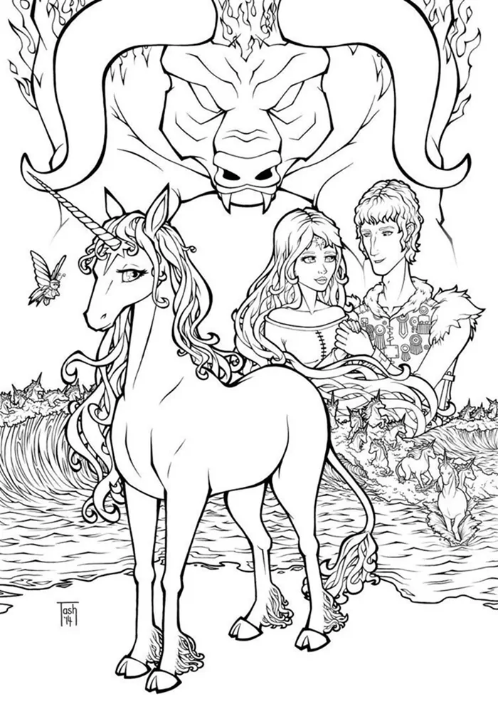 the last unicorn coloring pages