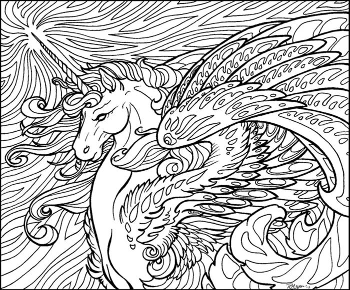 winged unicorn coloring pages