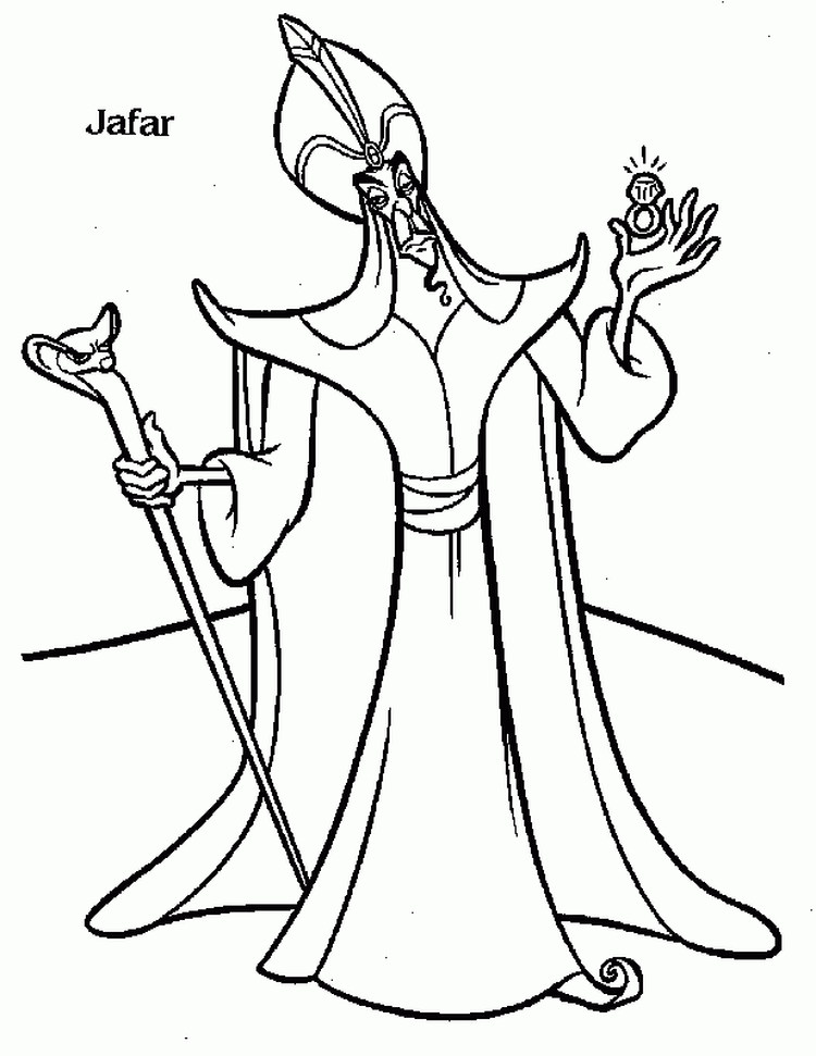 villain in aladdin coloring pages free printable