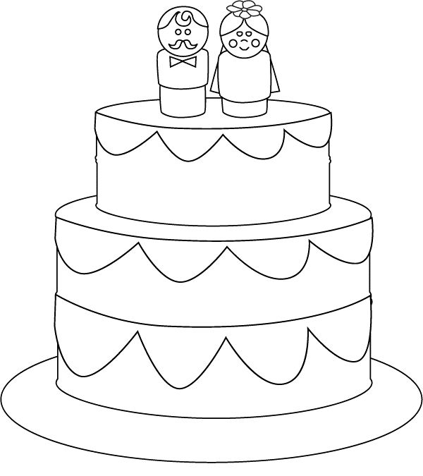 wedding cake coloring pages