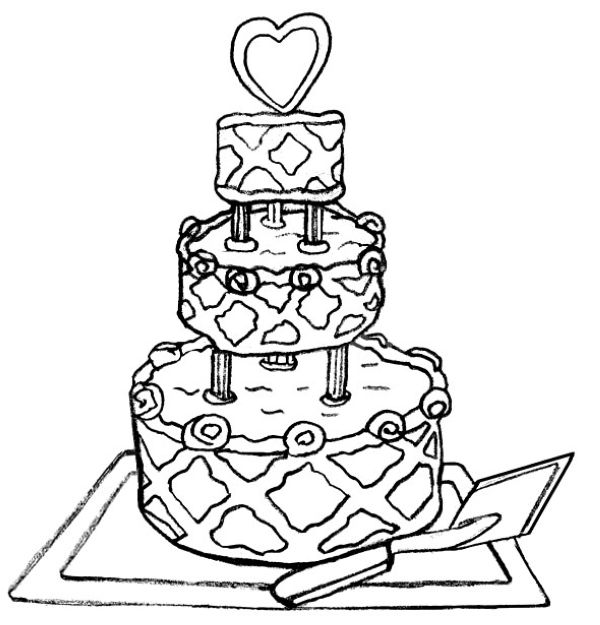 wedding cake coloring pages