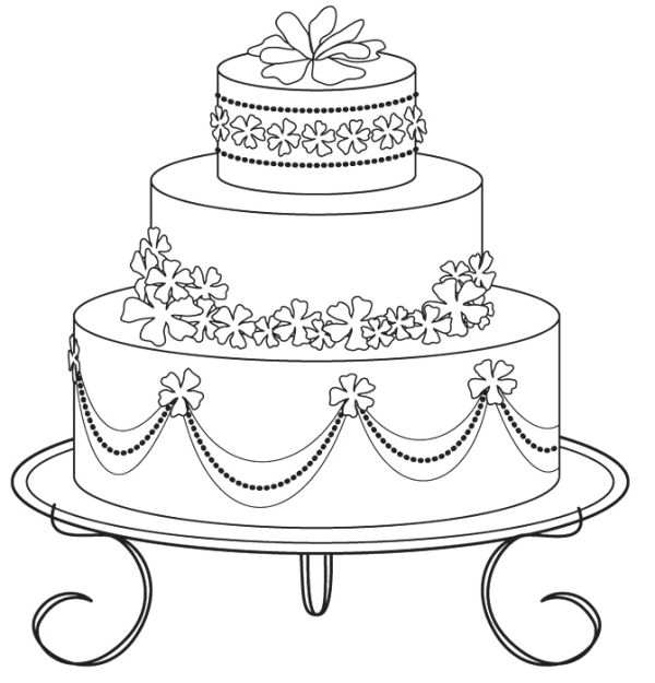 wedding cake coloring pages