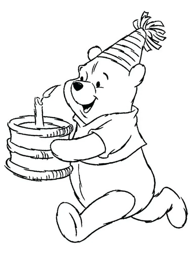 winnie the pooh coloring pages birthday