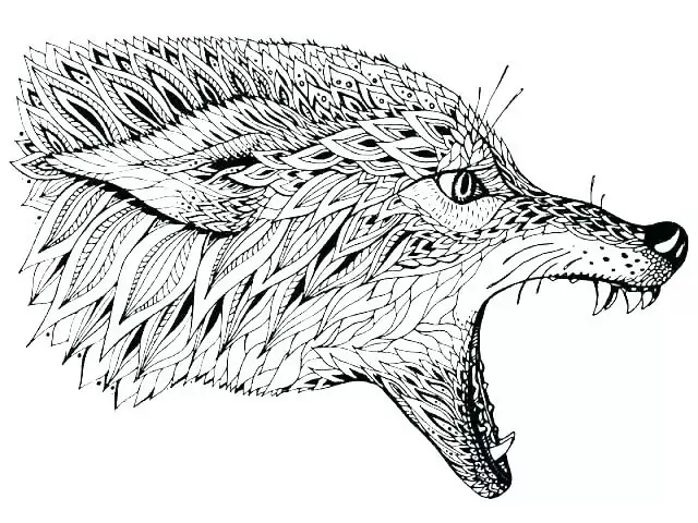 wolf coloring pages for adults