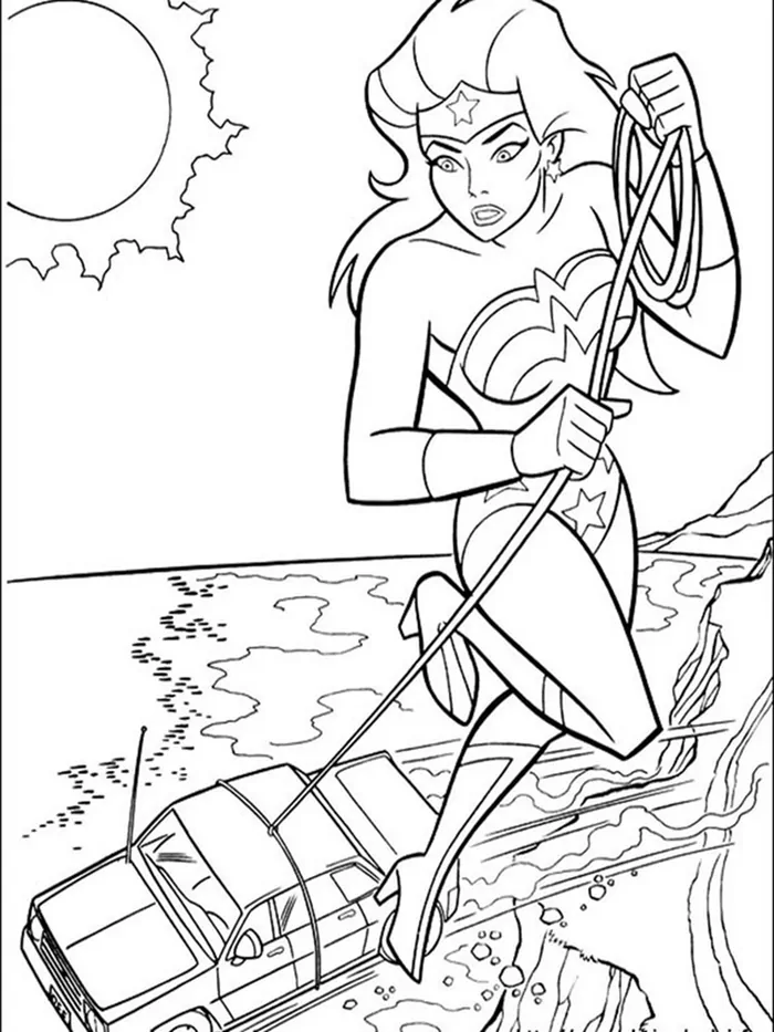 printable wonder woman coloring pages