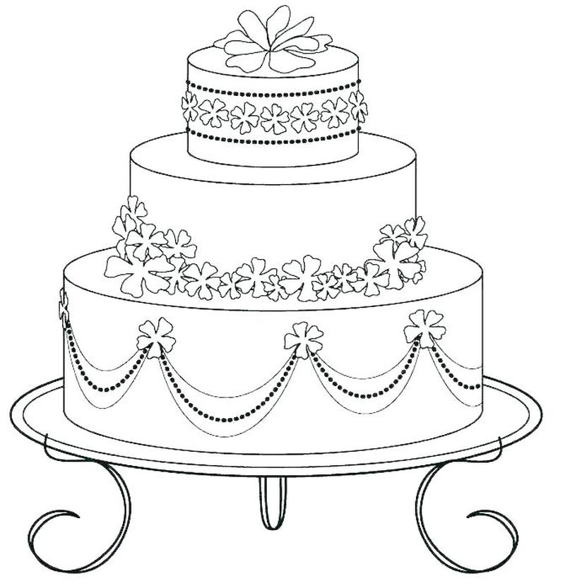 Birthday Cake And Candles Coloring Page Birthday Cake And Candles Coloring Page