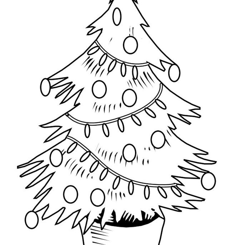 xmas tree coloring pages print